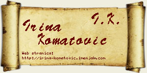 Irina Komatović vizit kartica